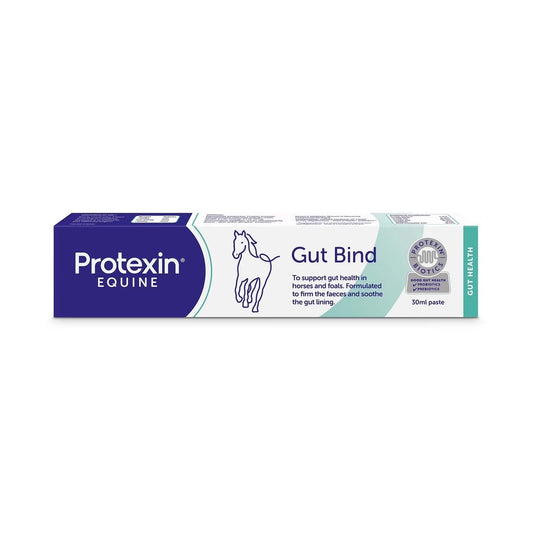 GUT BIND Protexin equine digestive support paste for gut health in horses and foals, 30ml tube.