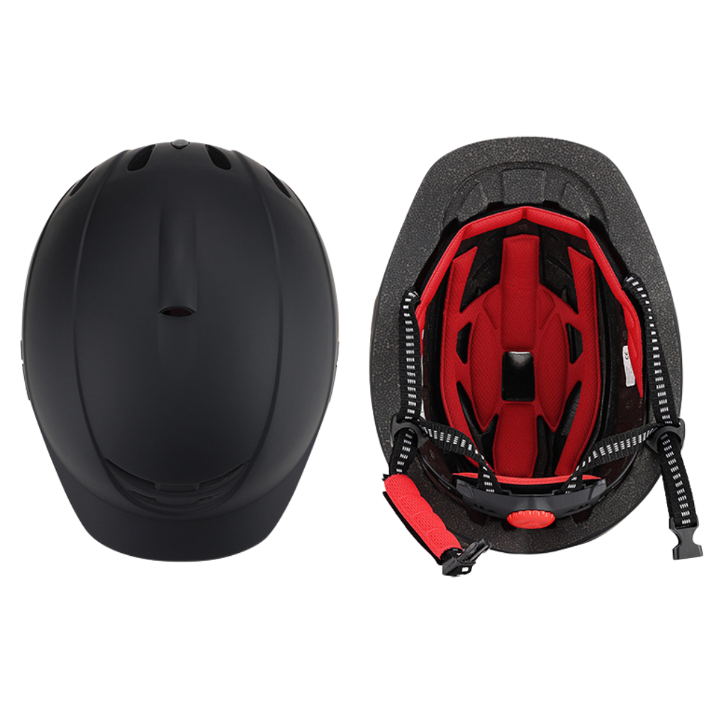 Alzarrab Ucaco AeroLite Pro Riding Helmet showing exterior and interior design features, highlighting safety and comfort.