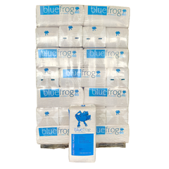 Blue Frog horse bedding products stacked for sale by Boyd Bedding, showcasing premium quality for healthier stables.