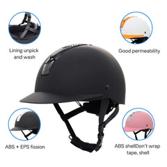 Ucaco Dora Premium Riding Helmet features including lining wash, good permeability, and safety materials.