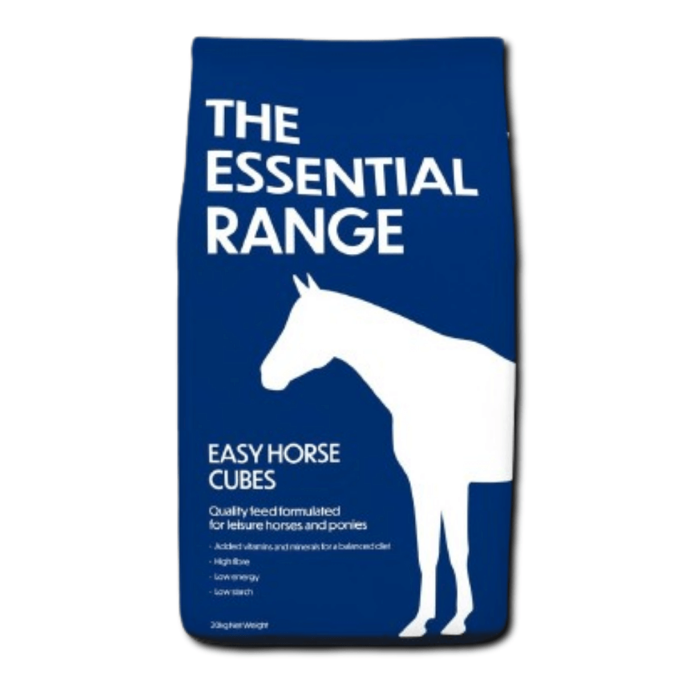 ESSENTIALS EASY CUBES-20-KG-D&H UK packaging for leisure horses and ponies, high-fibre, low-energy feed.