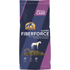 FIBER FORCE GASTRO 15 kg by Cavalor, high-fibre feed for horses with a sensitive stomach.