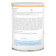 Nutritional label on a white background