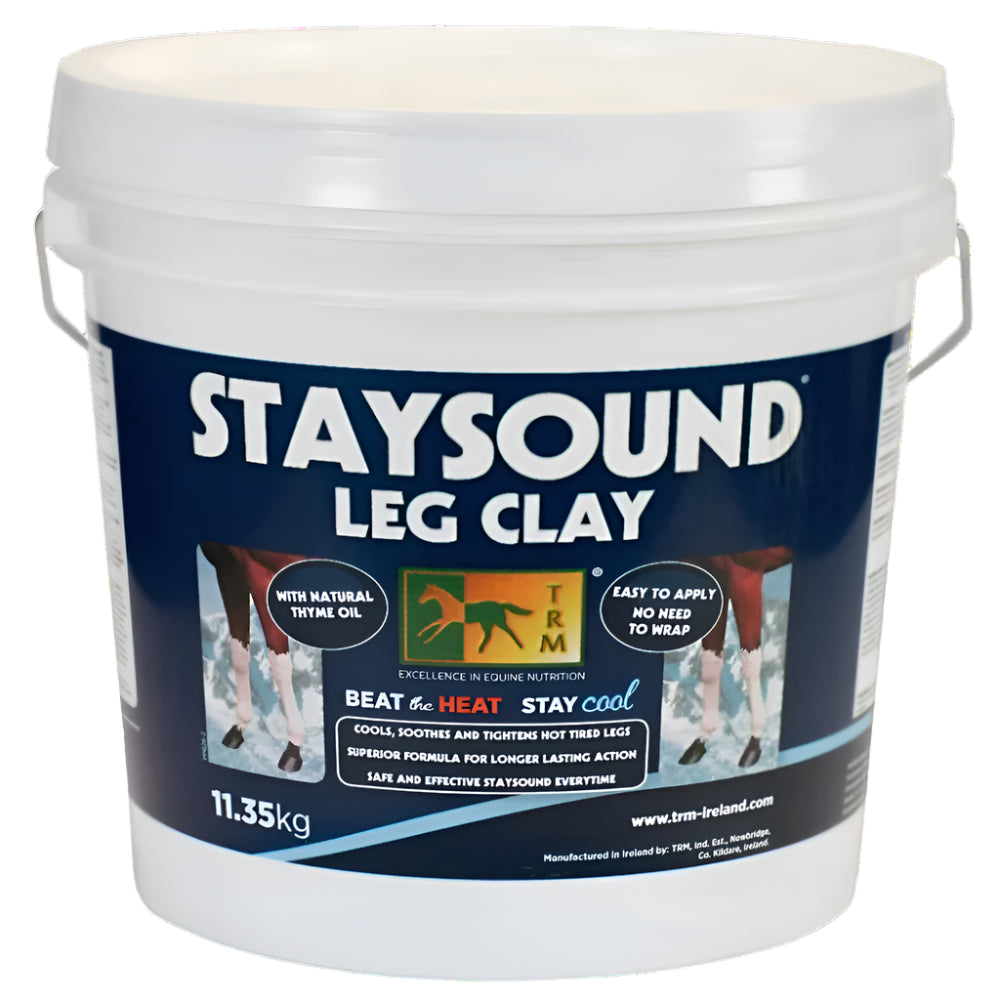Staysound Leg Clay container with label on a white background