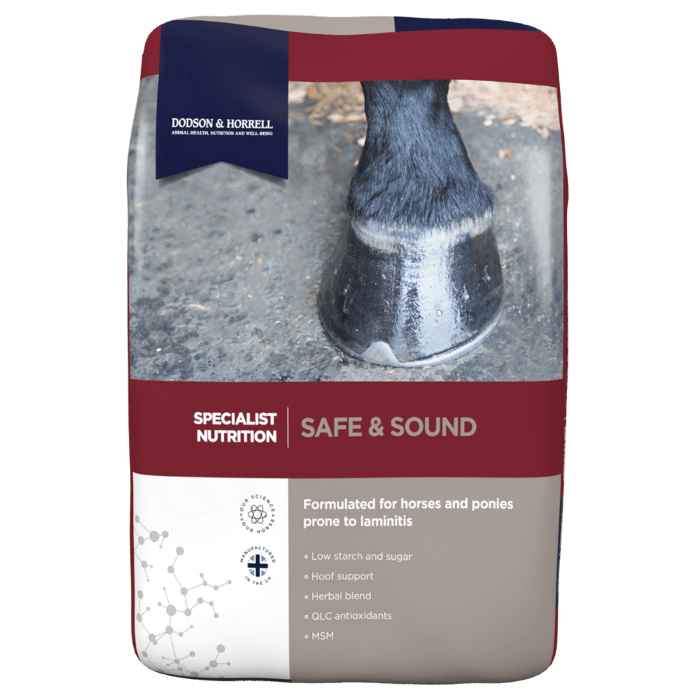 SAFE AND SOUND-D&H UK | Daily Fibre Horse Feed by Dodson & Horrell designed for horses & ponies with hoof support.