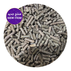 High Fibre Hay Pellets in a circular view, showcasing premium forage supplement for optimal animal nutrition.
