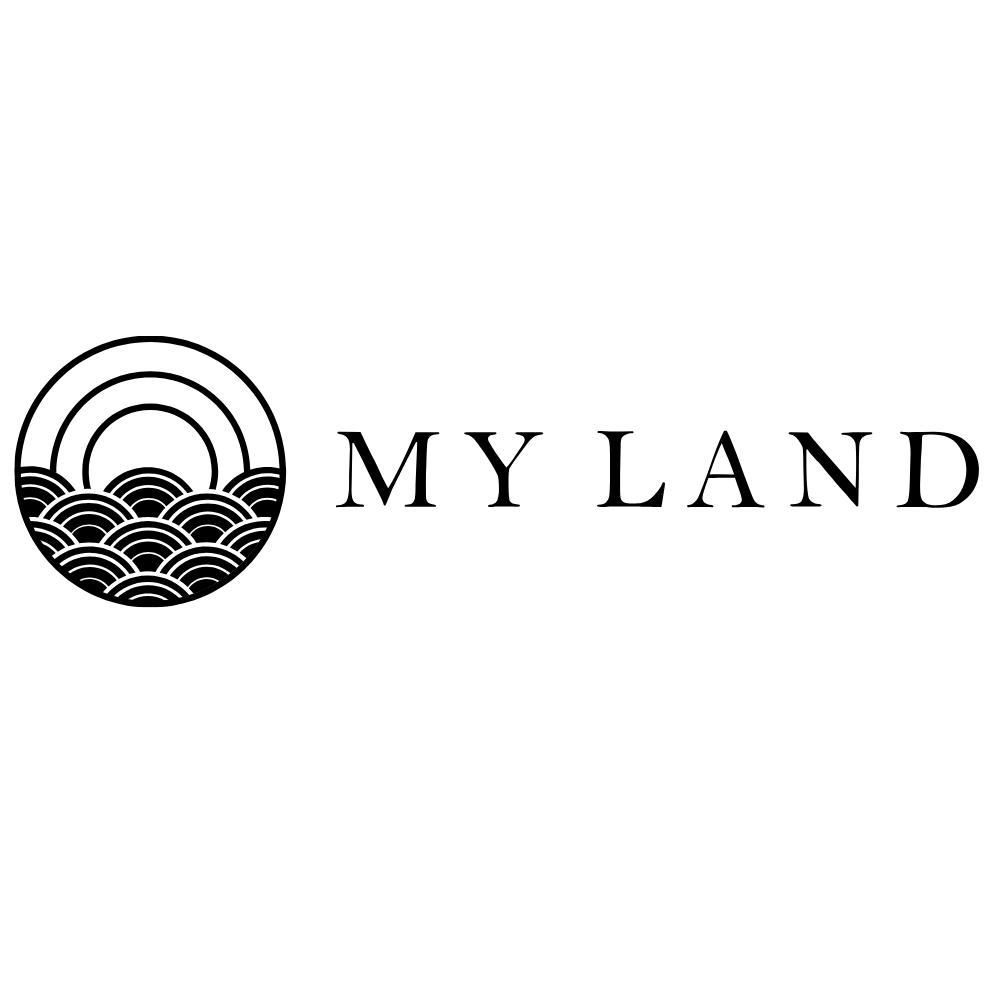 Logo of My Land featuring stylized waves and an arch, representing the brand's identity.LEADER'S SPIRIT special grass mix package on hay, premium forage for horses.