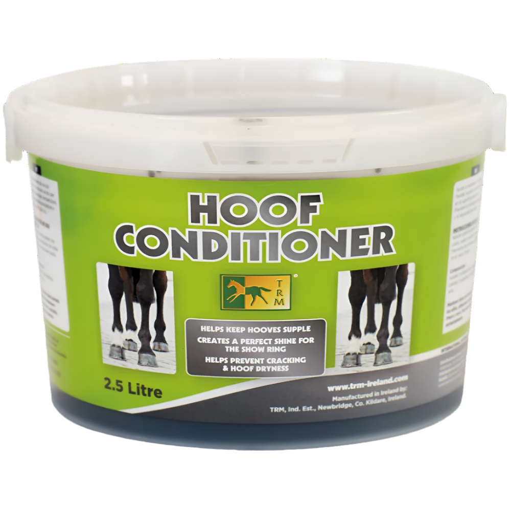 TRM Hoof Conditioner container with green label on a white background