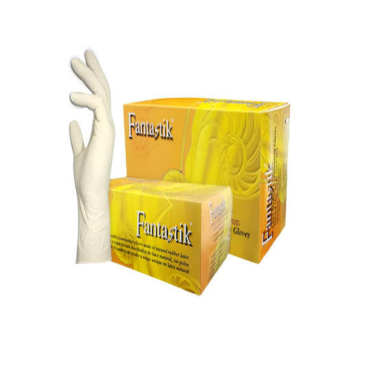 قفازات لاتكس خالية من البودرة - (100 قطعة / صندوق) - فانتاستيك - ماي