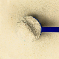 Arti Sport equine joint health supplement powder in a blue scoop