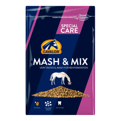 Cavalor MASH & MIX premium rehydratable mash feed for horses with fresh ingredients.