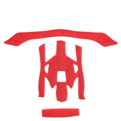 Red padding components for the Alzarrab Ucaco AeroLite Pro Riding Helmet, offering comfort and ventilation.