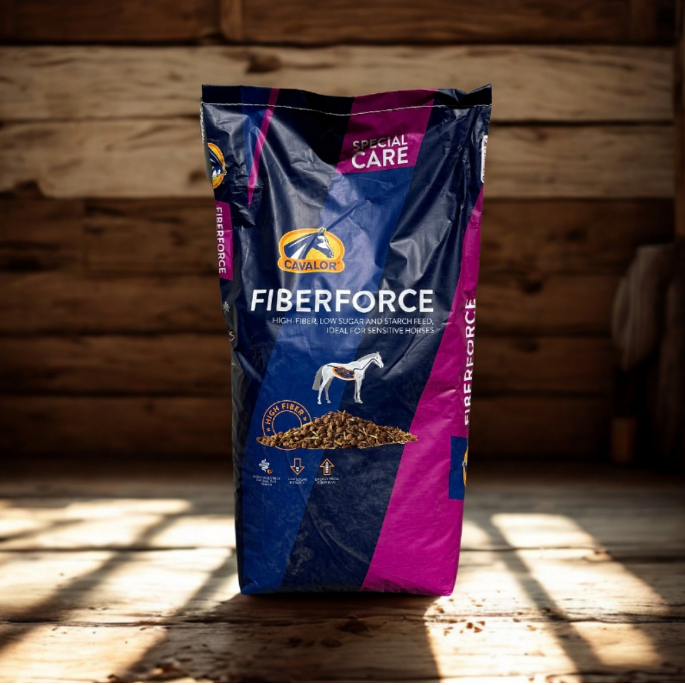 Fiber Force by Cavalor, premium high-fibre muesli for digestive health, low sugar and starch, UAE.