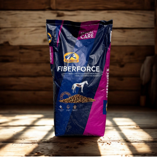 Fiber Force by Cavalor, premium high-fibre muesli for digestive health, low sugar and starch, UAE.