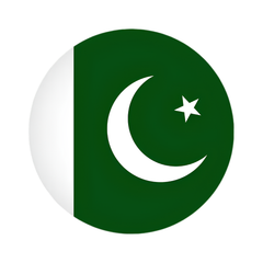 Hand holding fresh RHODES GRASS, a premium forage for horses and farm animals, showcasing its quality and texture.Flag of Pakistan featuring a white crescent and a five-point star on a green background.