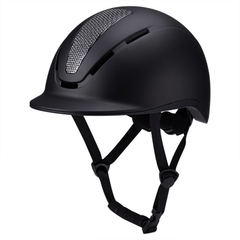Ucaco AeroCore Riding Helmet – Lightweight & Ventilated black riding helmet with vented top and adjustable straps.