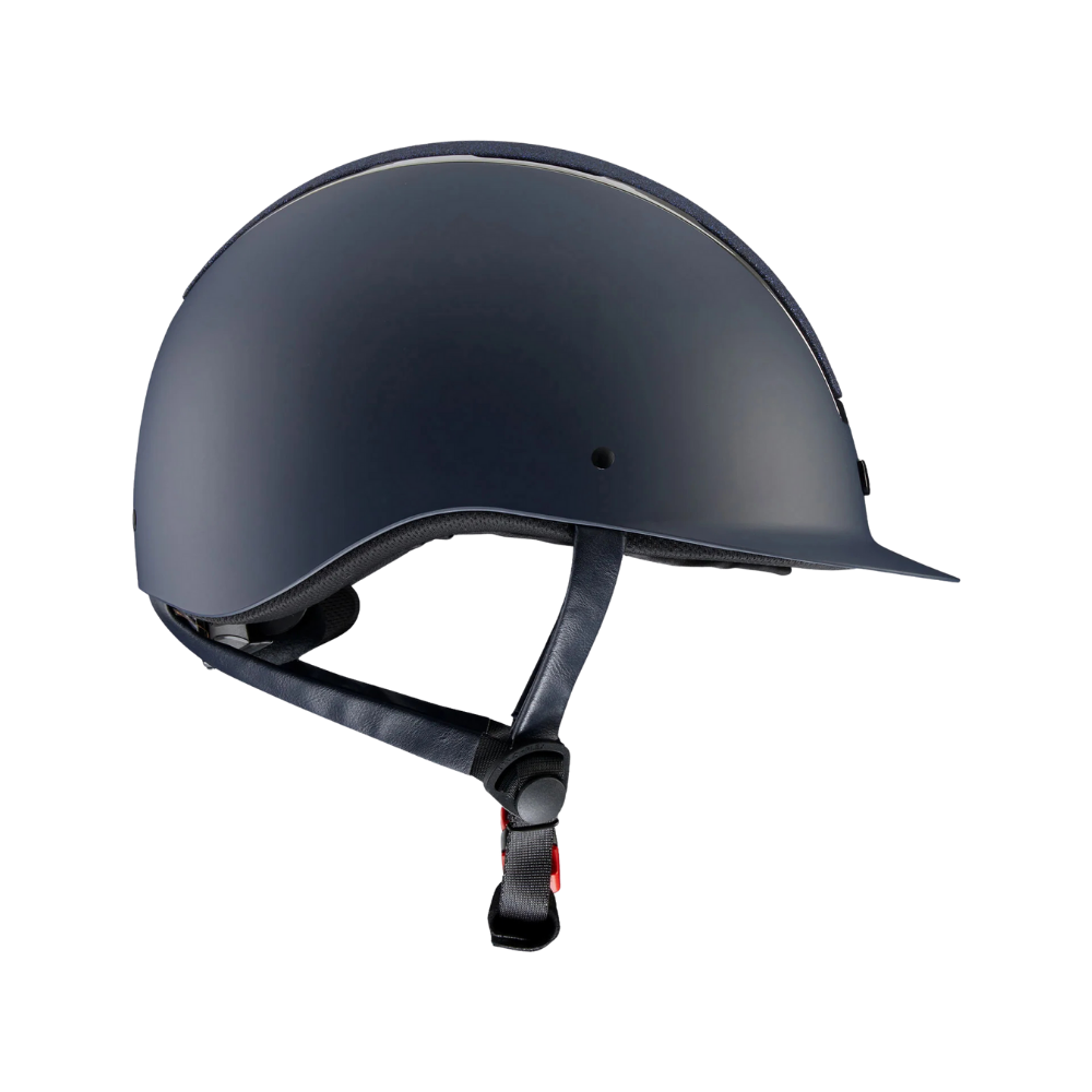 Alzarrab PE Odyssey Horse Riding Helmet side view in navy color, designed for safety and comfort, perfect for riders.