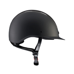Alzarrab PE Odyssey Horse Riding Helmet-Black side view for premium safety and comfort while riding.
