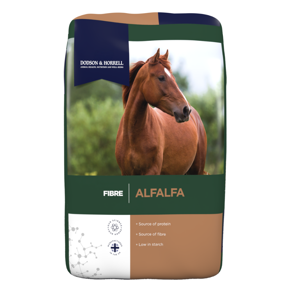 Package of horse feed with a horse on the label, featuring the brand 'Dudson & Horrell'.
