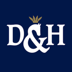 D&H logo featuring a horse silhouette, representing quality products like RAPESEED OIL for equine care.