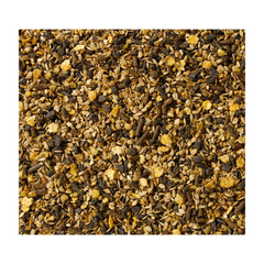 "ENDURO 100‑SARACEN UK mixed with forage for slow-release energy" 💧🌾Close-up of a mix of black and yellow tea leaves on a white background