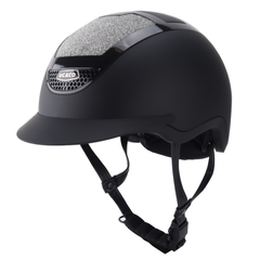 Ucaco Celestia Luxe Riding Helmet in black, luxury design for equestrian safety and style.