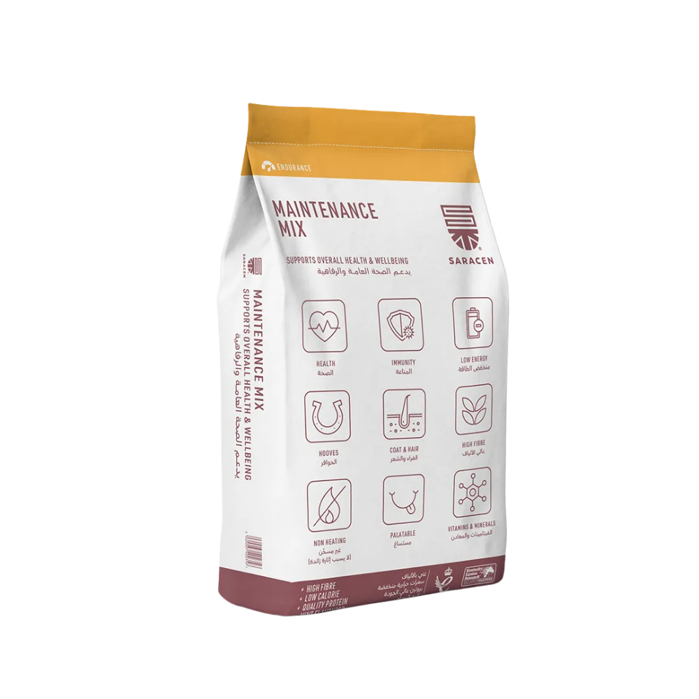 MAINTENANCE MIX - Low Energy High Fibre Horse Feed from Saracen UK, supports health and wellbeing.