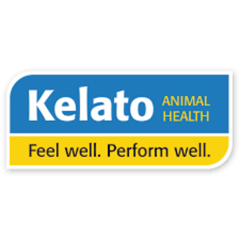 Kelato Animal Health logo promoting wellness for animals, featuring the slogan 'Feel well. Perform well.'