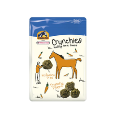 Crunchies by Cavalor, healthy horse snacks packed with crunchy fiber and molasses free for a balanced diet.