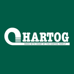 Hartog logo on green background, representing quality horse feed and nutrition.