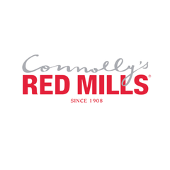 Connolly's RED MILLS logo since 1908, high-quality horse feed brand for Gulf Mix.