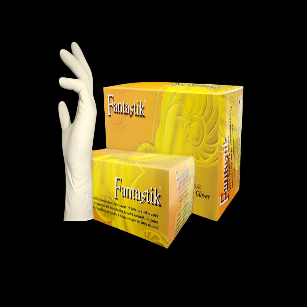 POWDER FREE LATEX GLOVES-(100 PCS/BOX)-FANTASTIK-MY--Al Zarrab-Size:L-Al Zarrab